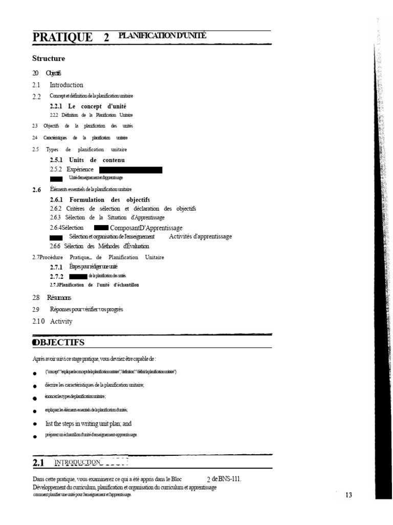 Guide de Planification Unitaire en Éducation | PDF | Apprentissage ...