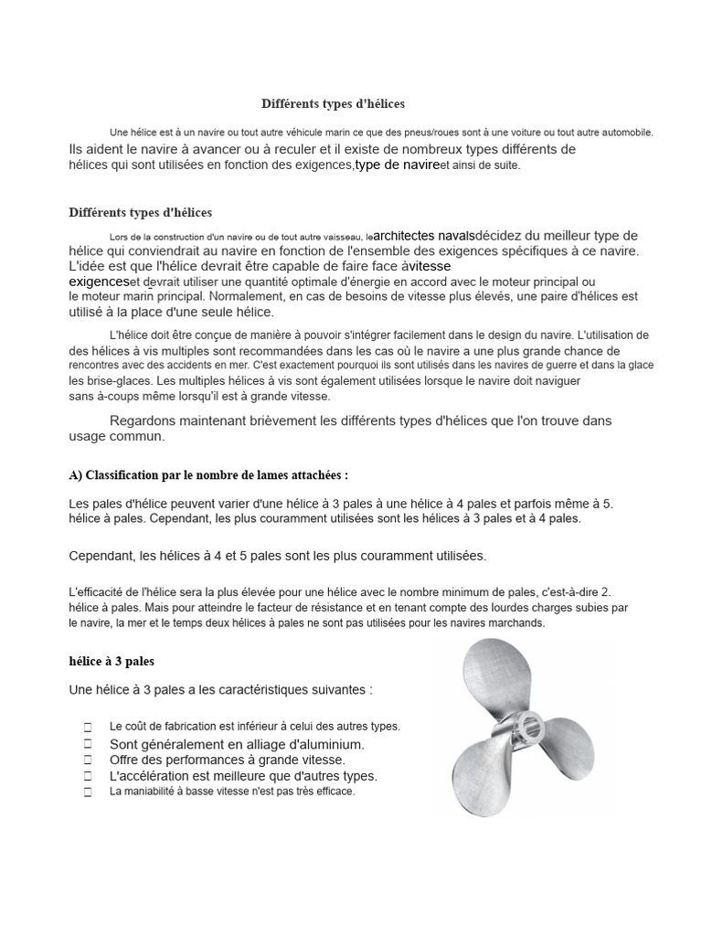 Types d'hélices marines et leurs caractéristiques | PDF | Triangle | Zone
