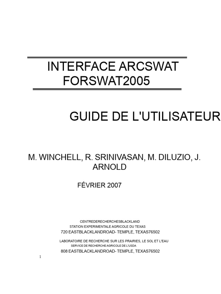 Guide utilisateur ArcSWAT 2005 | PDF | Microsoft Windows | Fichier ...
