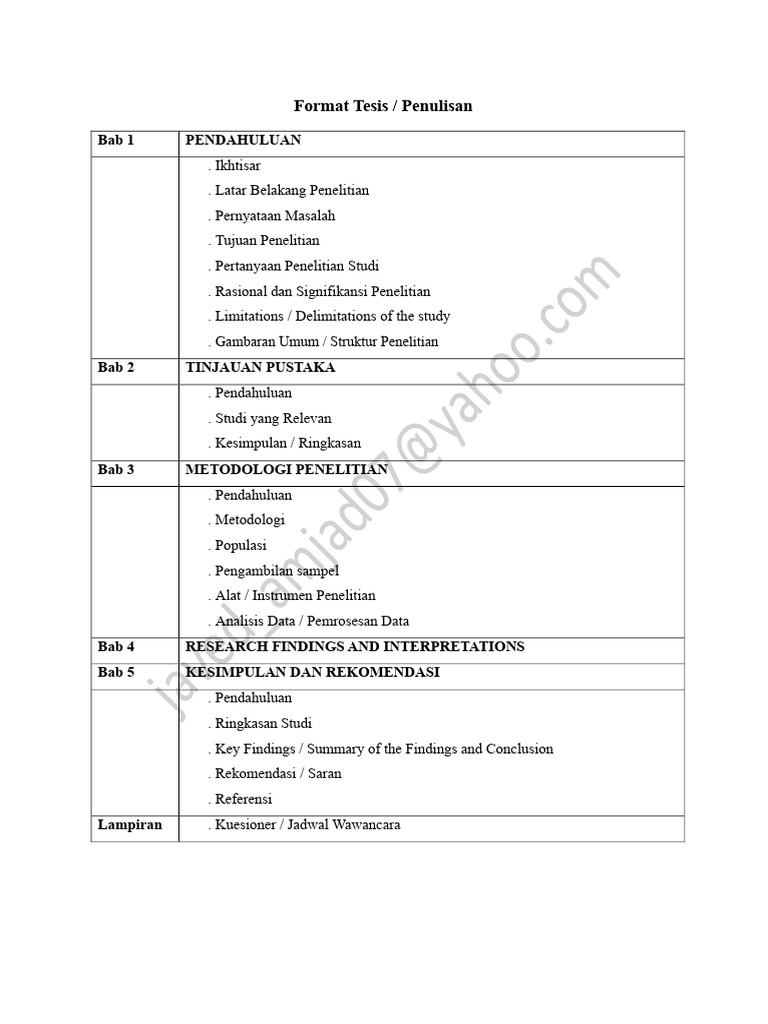 5 Format Tesis | PDF