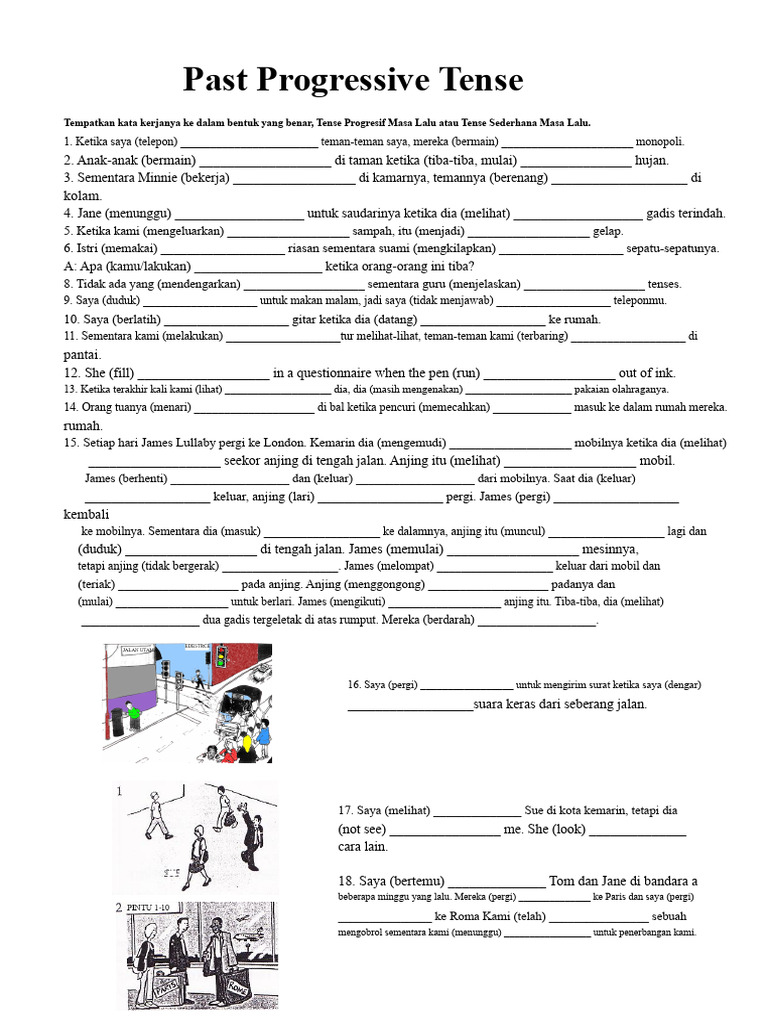 Latihan Tenses Past Progressive | PDF