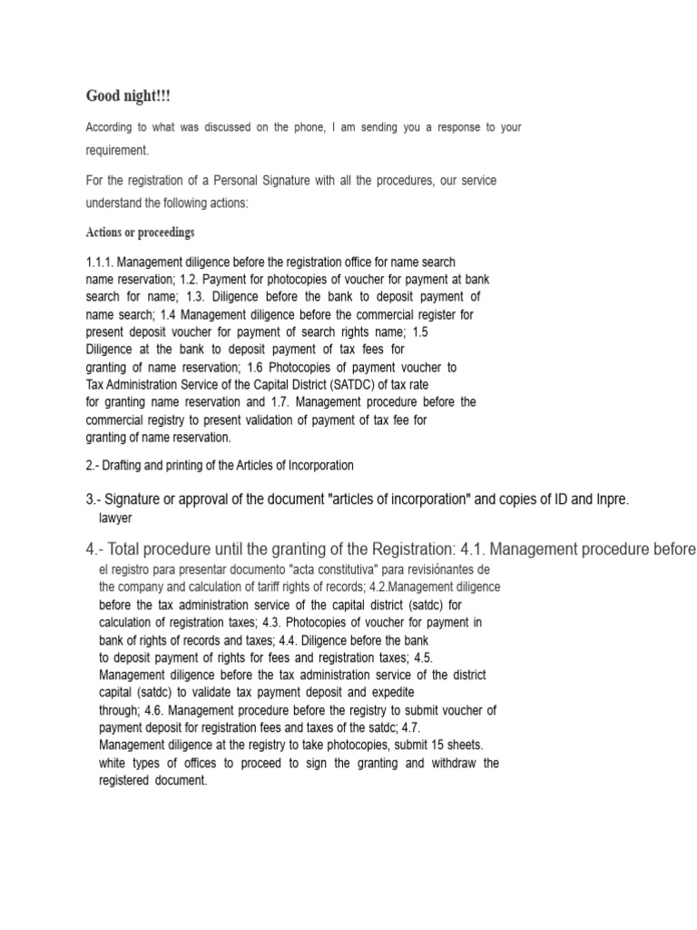 Budget For Personal Signature Registration | PDF | Taxes | Banks