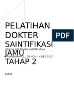 Pelatihan Dokter Saintifikasi Jamu