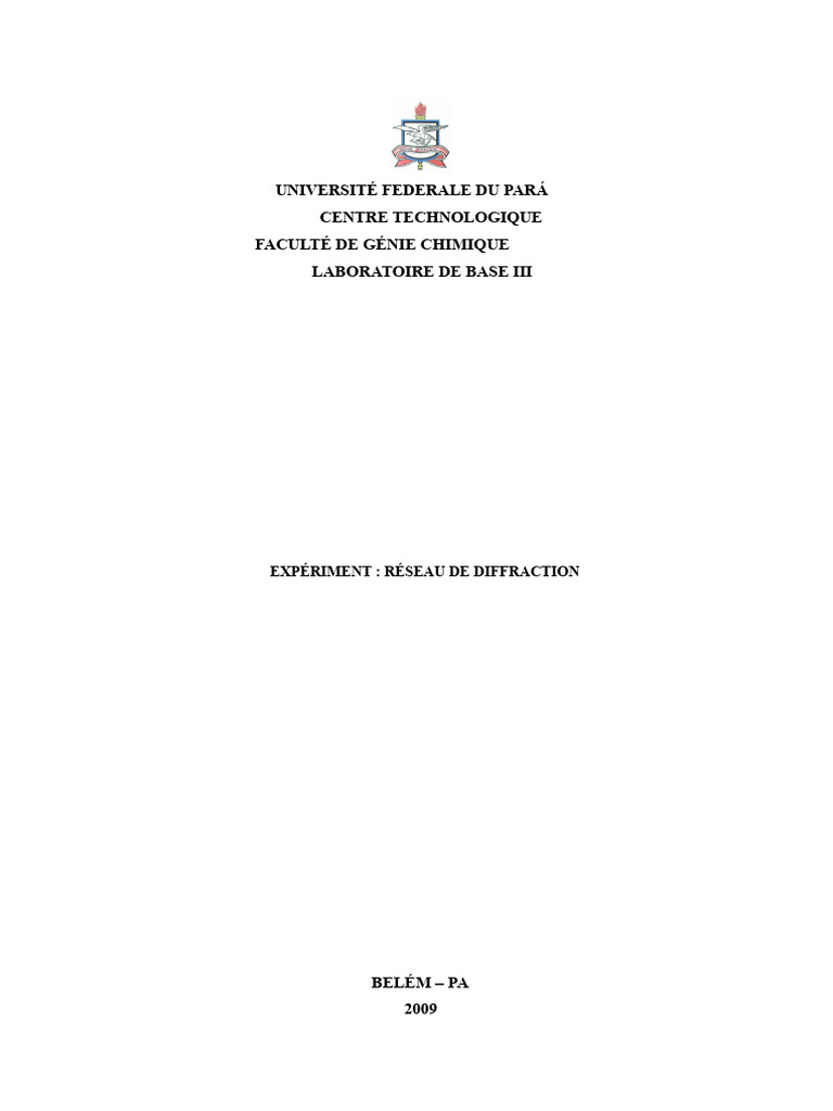 Expérience sur le réseau de diffraction | PDF | Diffraction | Lumière