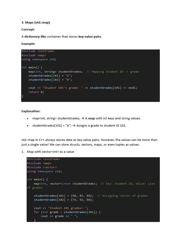 C++ Maps | PDF