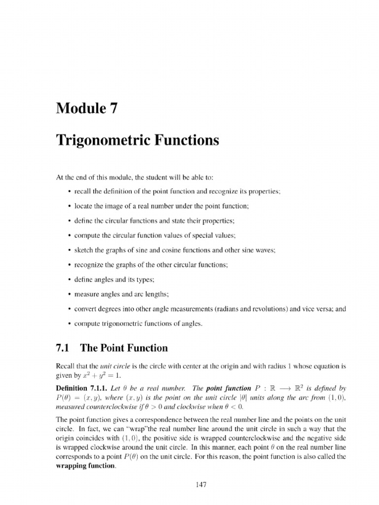 Module 7 - Trigonometric Functions | PDF