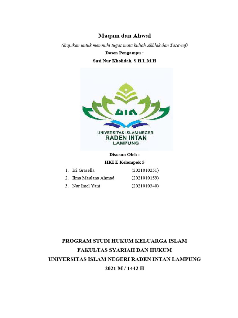 Maqam dan Ahwal dalam Tasawuf | PDF