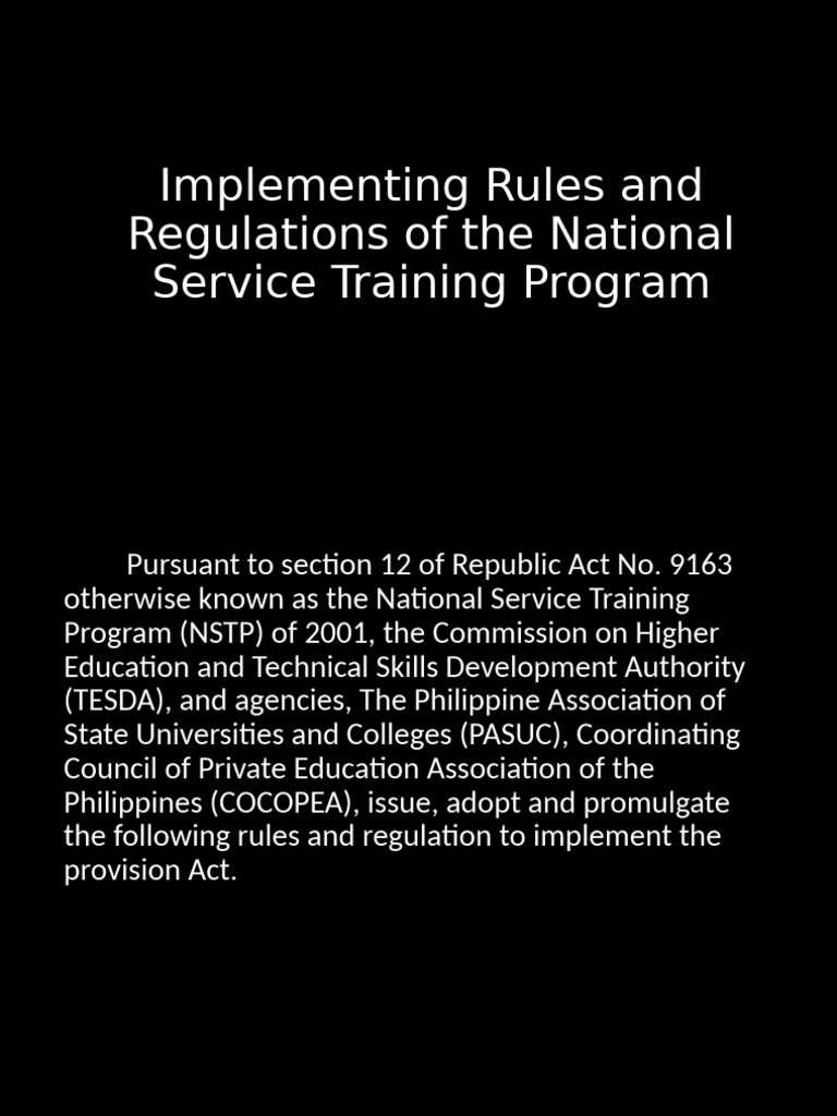 NSTP Implementing Rules and Regulations | PDF