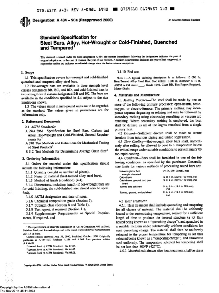 Astm A434 | PDF