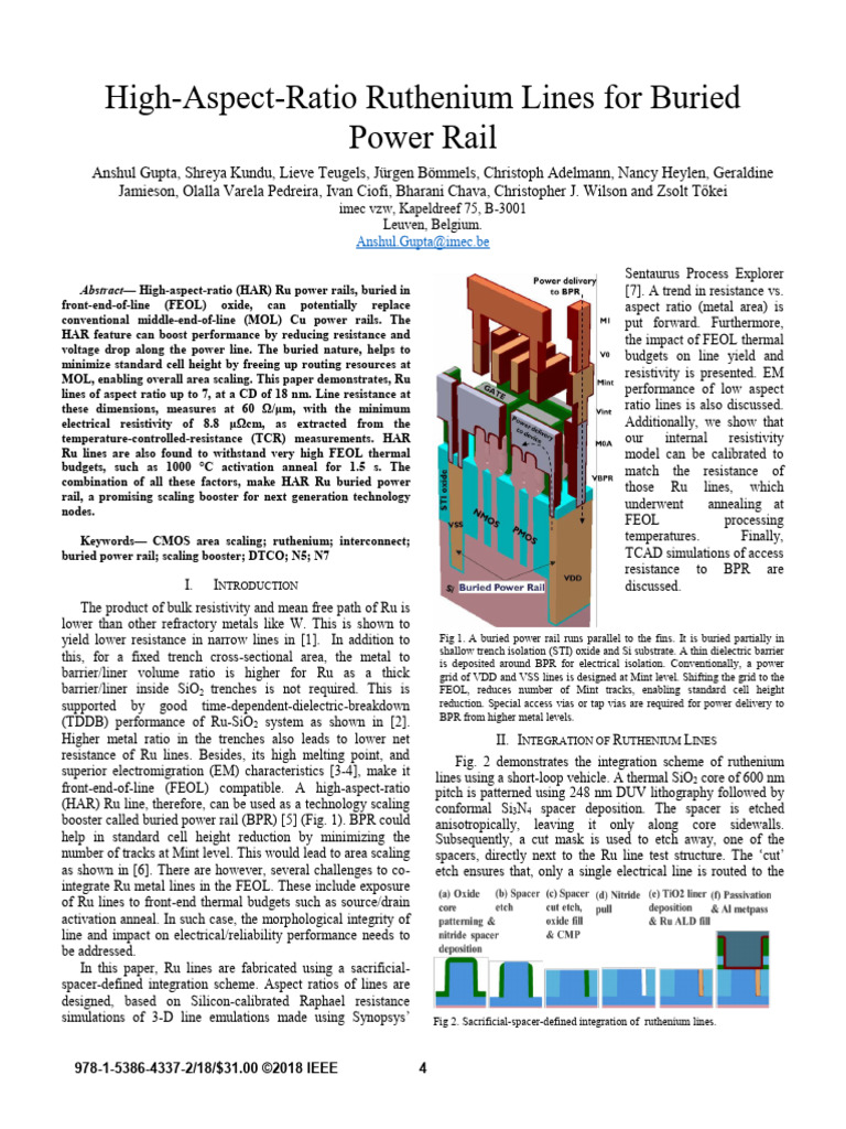 2018-High-Aspect-Ratio Ruthenium Lines For Buried Power Rail | PDF ...