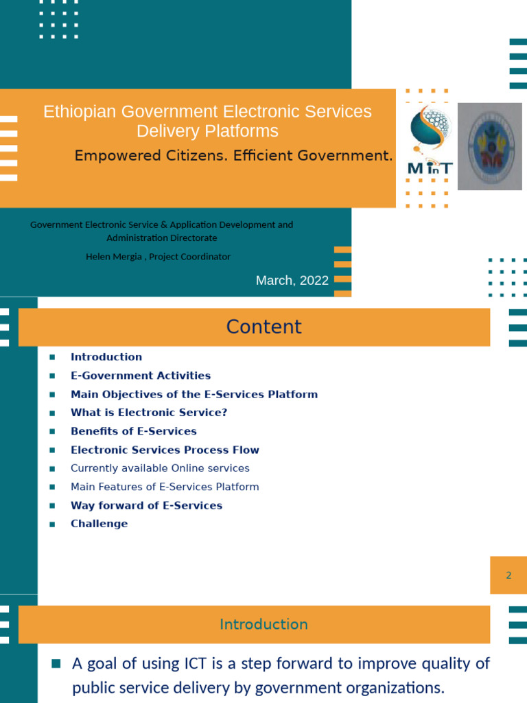 Ethiopian E-Government Services Overview | PDF | E Government | Economies