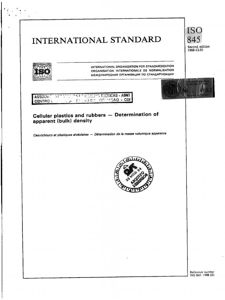 ISO 845 - Densidade | PDF