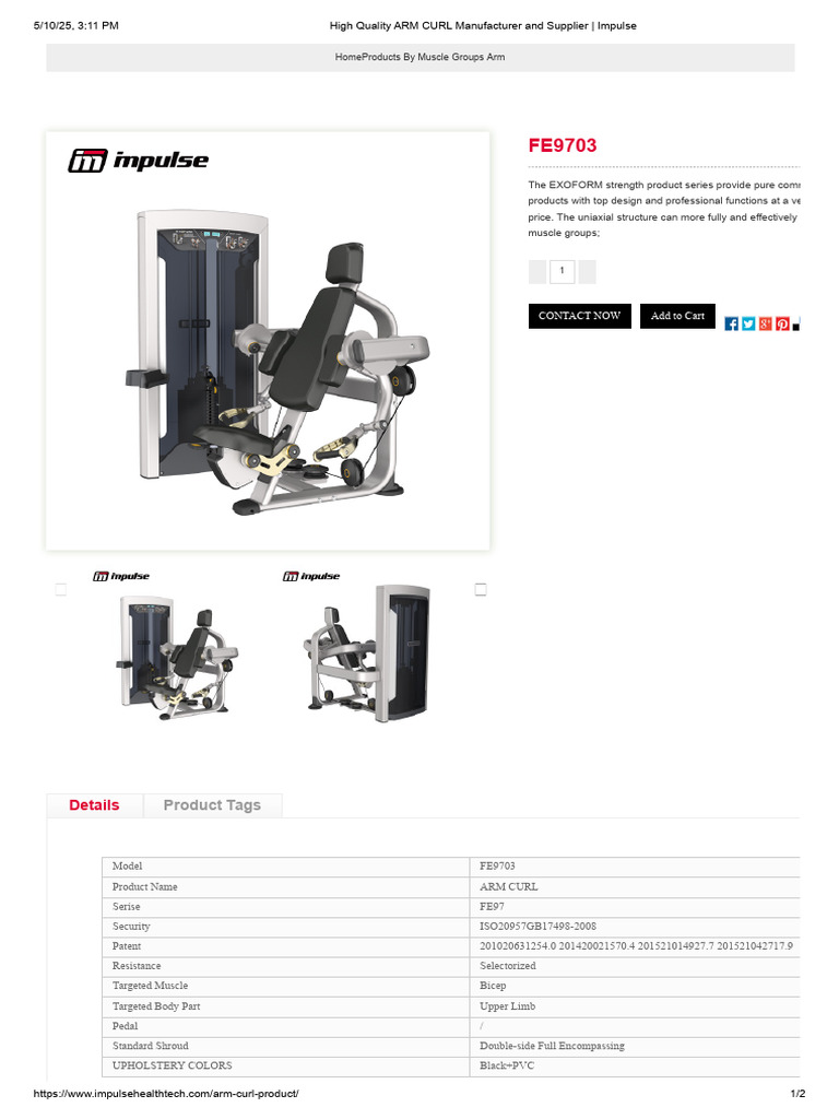 High-Quality Arm Curl Machine | PDF