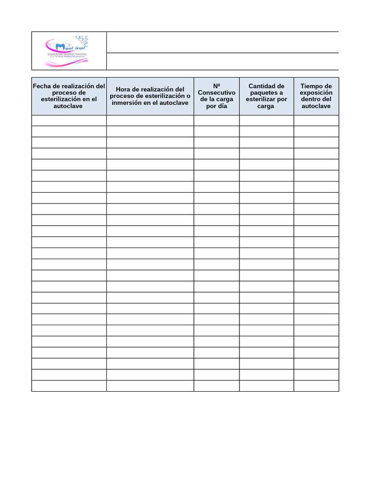 FR02. Formato Control de Ciclos de Esterilización | PDF