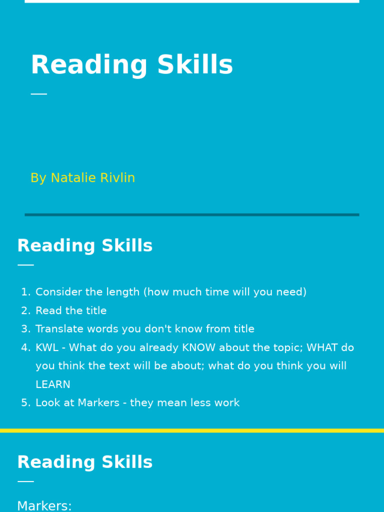 Effective Reading Skills Guide | PDF