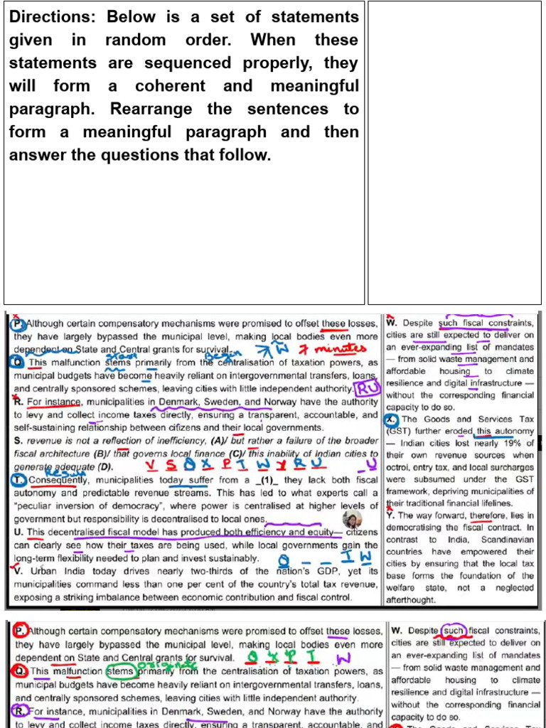 PARAJUMBLES Sentence Rearrangement 4 With Annotation 5th Dec 1 | PDF