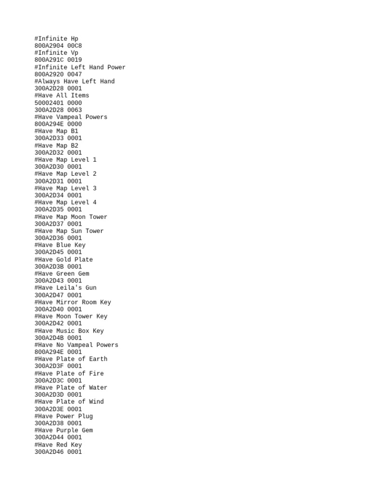 Game Cheat Codes for Infinite Resources | PDF