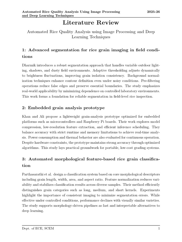 Automated Rice Quality Analysis Techniques | PDF | Machine Learning ...
