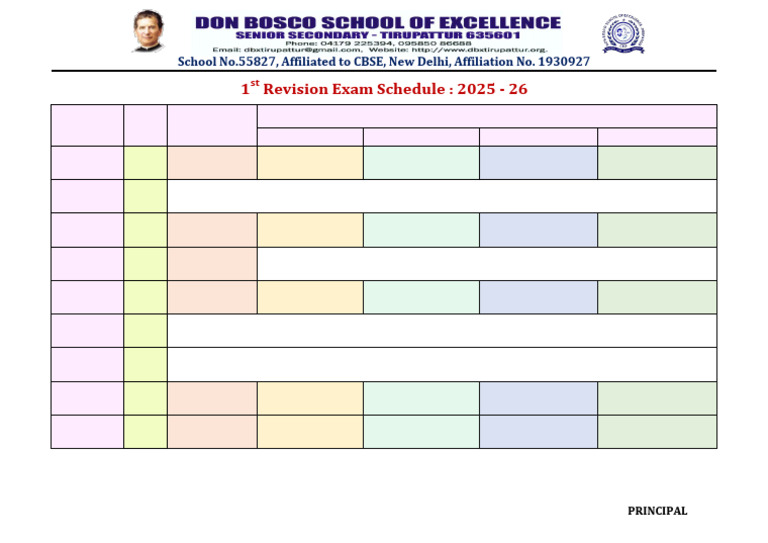 2025-26 Grade XII & X Exam Schedule | PDF