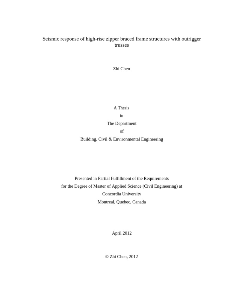 Seismic Response of Zipper Braced Frames | PDF | Buckling | Truss