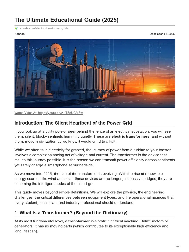 Electric Transformer Educational Guide | PDF | Transformer ...