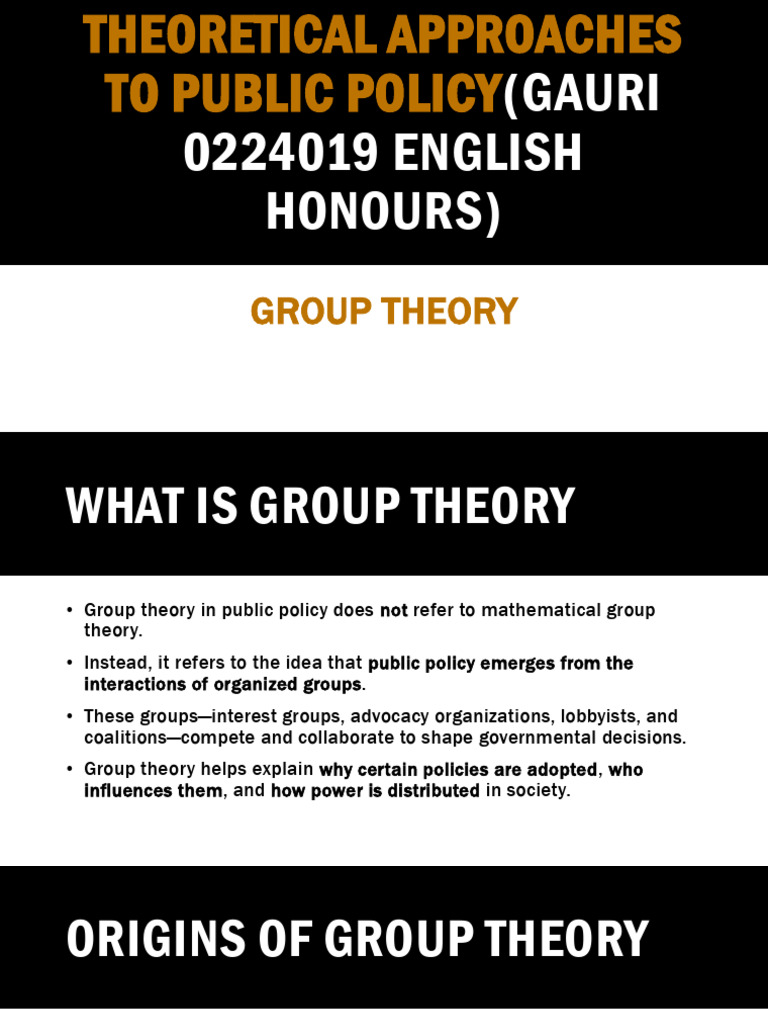 Presentation Group Theory | PDF | Policy | Political Science