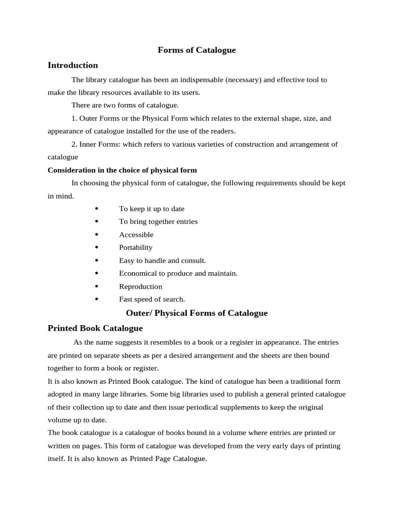 Library Catalogue Types Explained | PDF | Microform | Books