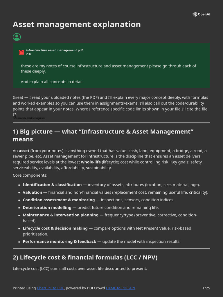 Asset Management Explanation | PDF | Fibre Reinforced Plastic ...