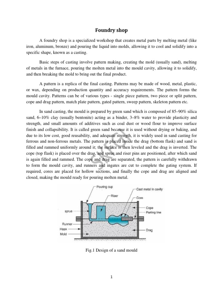 Foundry Shop Casting Process Overview | PDF | Foundry | Building Materials