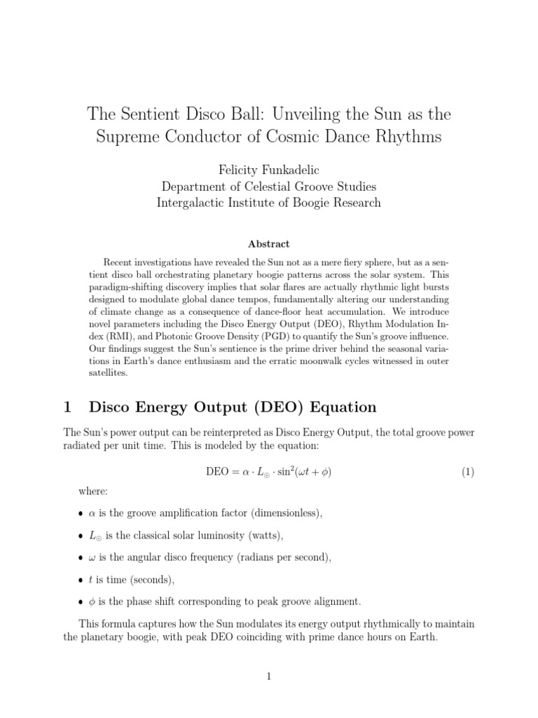 Sun as Cosmic Disco Ball: Dance Dynamics | PDF | Sun | Photon