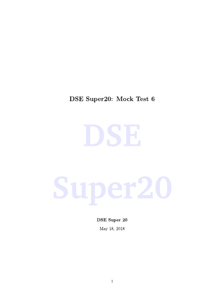 Mock Test 6 Solutions | PDF