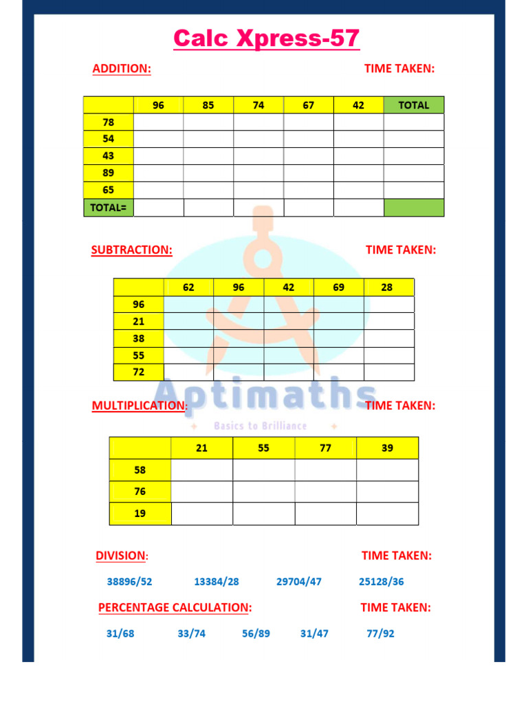 Math Calculation Techniques and Times | PDF