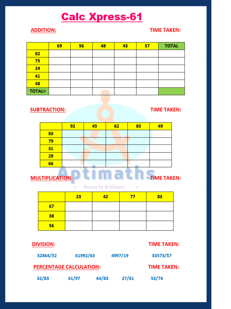 Math Calculation Techniques and Times | PDF