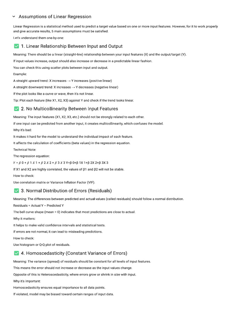 Assumption For LR | PDF