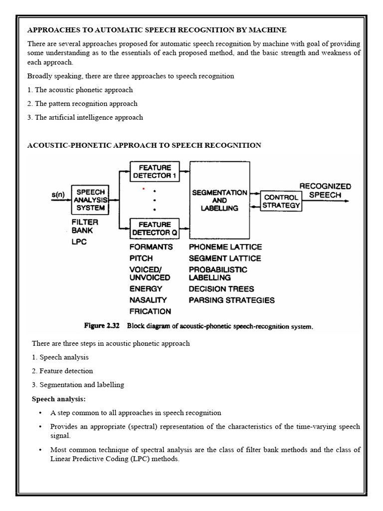 Speech Recognition Class Notes 2 | PDF | Auditory System | Speech ...
