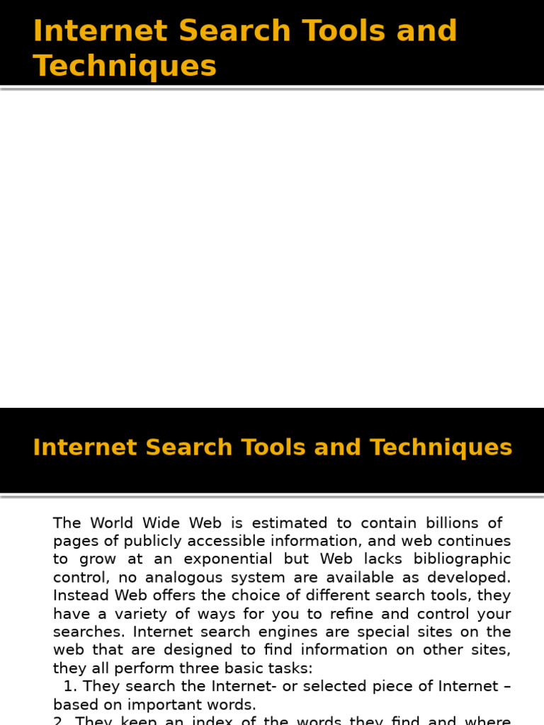 Internet Search Tools & Techniques Guide | PDF | World Wide Web ...