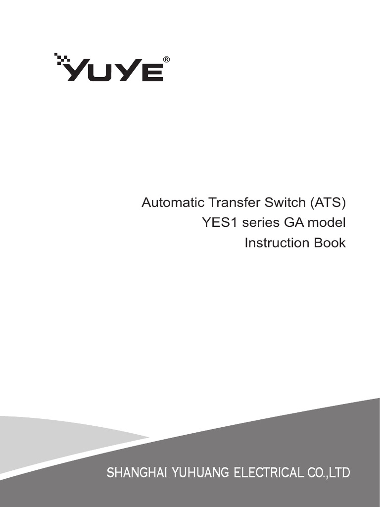 ATS Instruction Manual for GA Model | PDF | Switch | Power Supply
