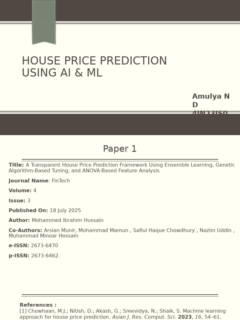 AI-Driven House Price Prediction Framework | PDF | Machine Learning ...