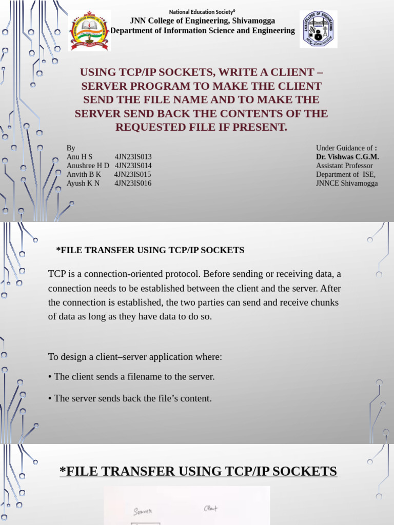 TCP/IP Socket File Transfer Program | PDF