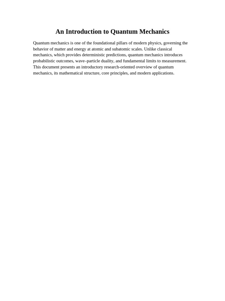 Overview of Quantum Mechanics Principles | PDF | Quantum Mechanics ...