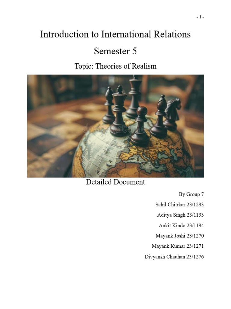 Theories of Realism in International Relations | PDF | Global Politics ...