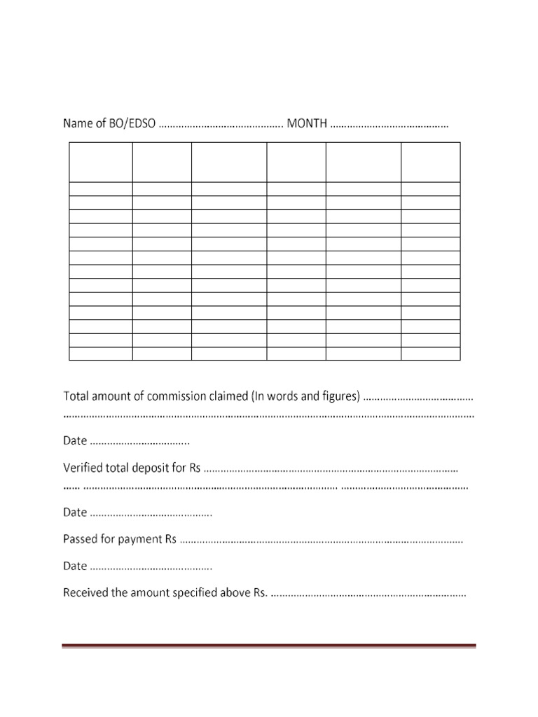 GDS Commission Claim Form Template | PDF