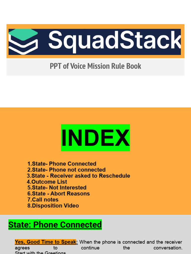 Voice Mission Call Handling Guide | PDF