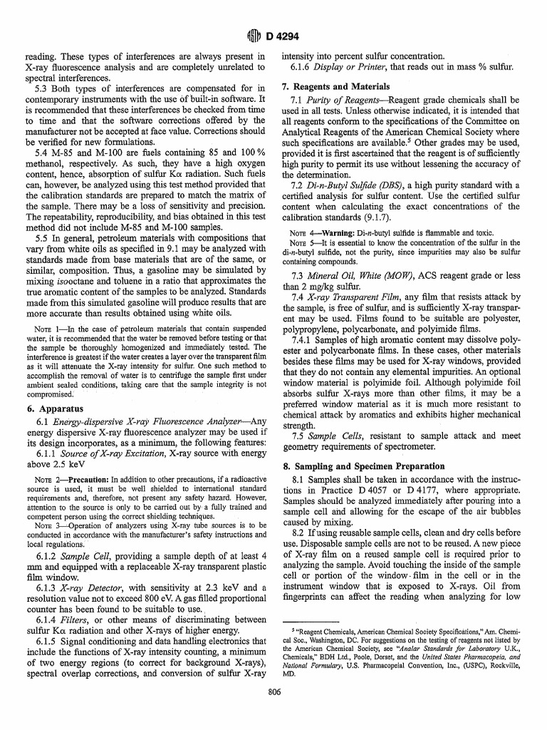 Astm d4294 1998-4 | PDF