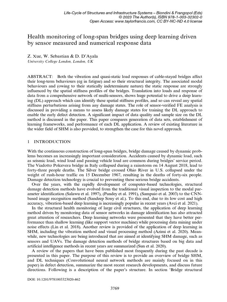 Deep Learning for Bridge Health Monitoring | PDF | Deep Learning ...