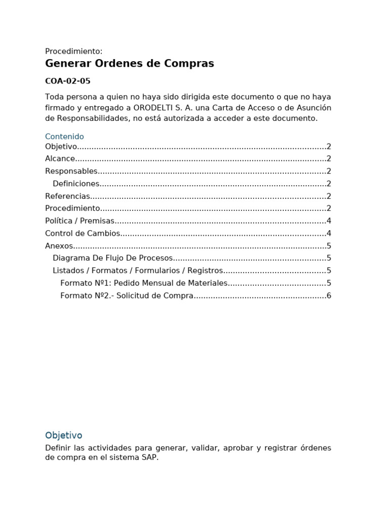 Procedimiento para Generar Órdenes de Compra | PDF