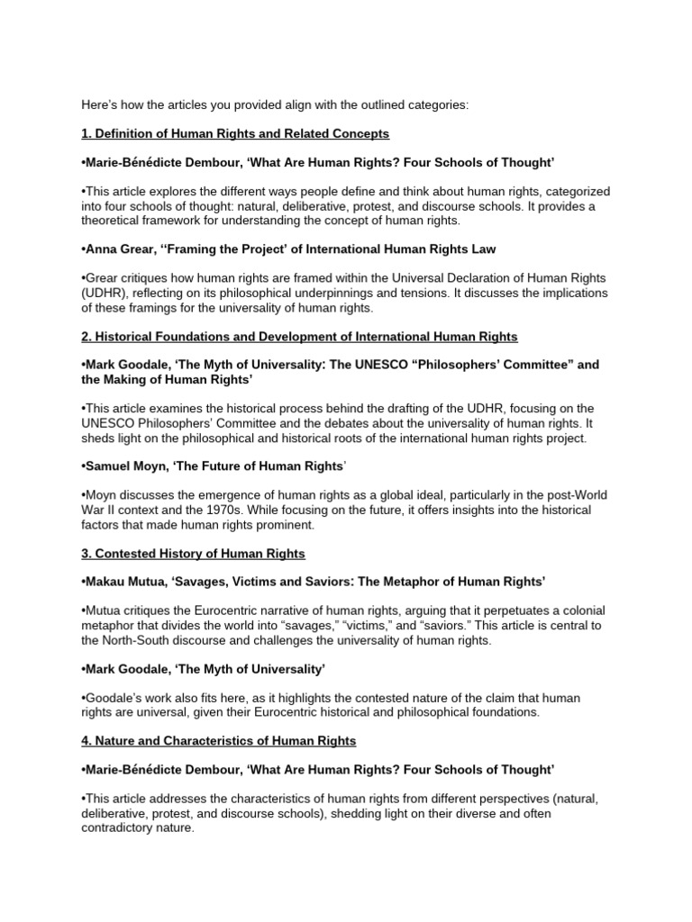 Human Rights: Concepts, History, and Critiques | PDF | Human Rights ...