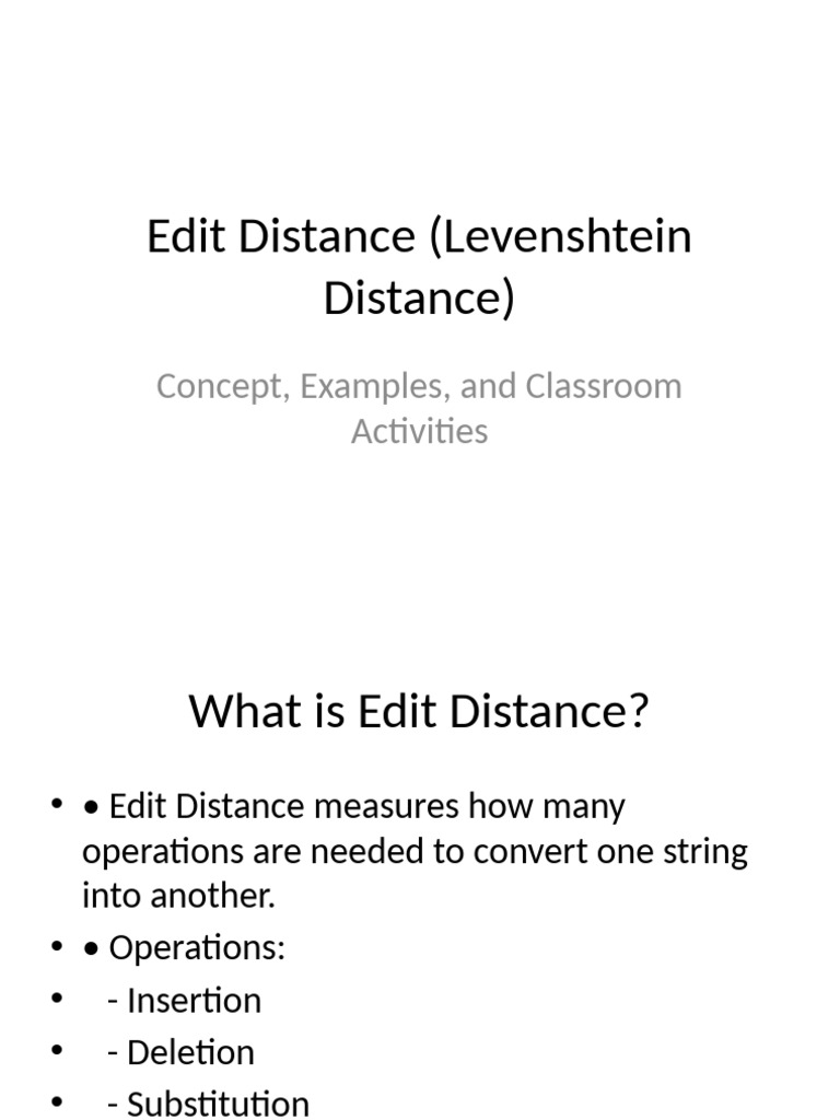 Understanding Levenshtein Distance | PDF