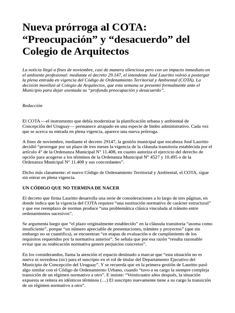 Americo - Prorroga Del COTA 2025 | PDF