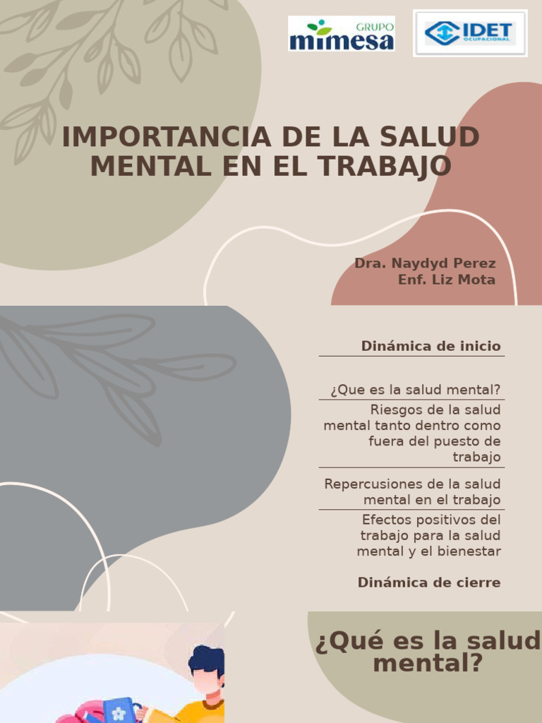 Salud Mental en el Trabajo: Claves y Riesgos | PDF | Salud mental ...